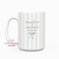 Personalized Pinstripe 15oz Ceramic Coffee Mug