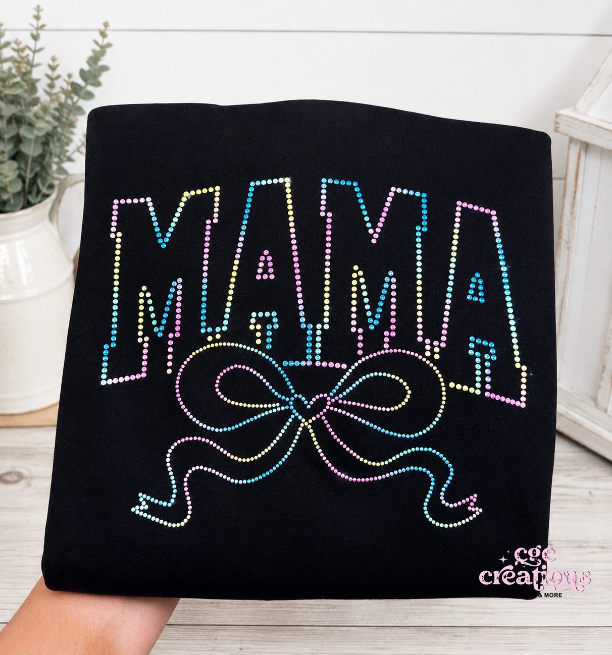 BLACK CREWNECK- Mama (Spangles) Crewneck Sweatshirt