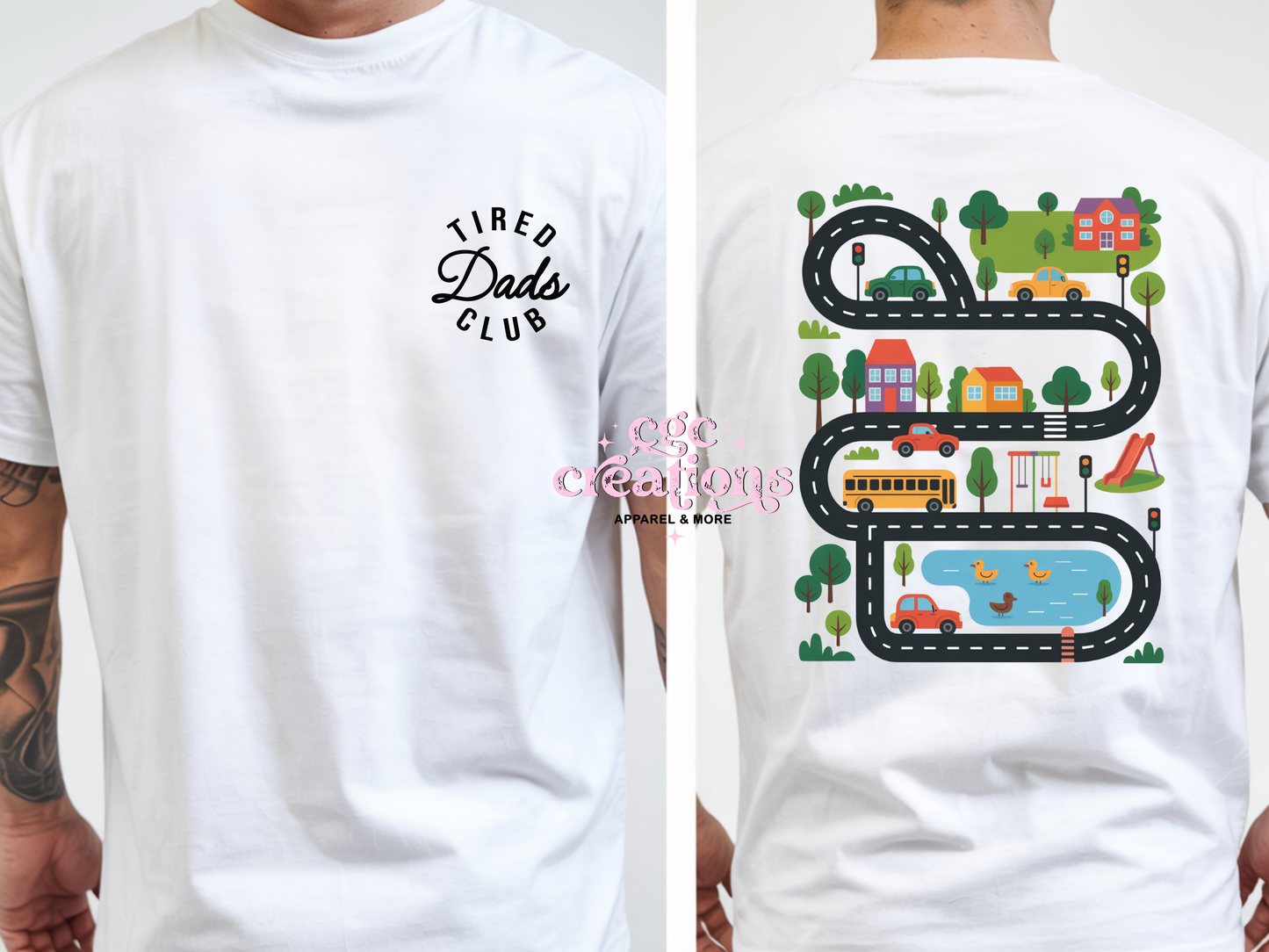 Tired Dads Club Dad Race Track #1 T-Shirt
