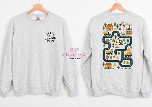 Tired Dads Club Dad Race Track #2 Crewneck Sweatshirt