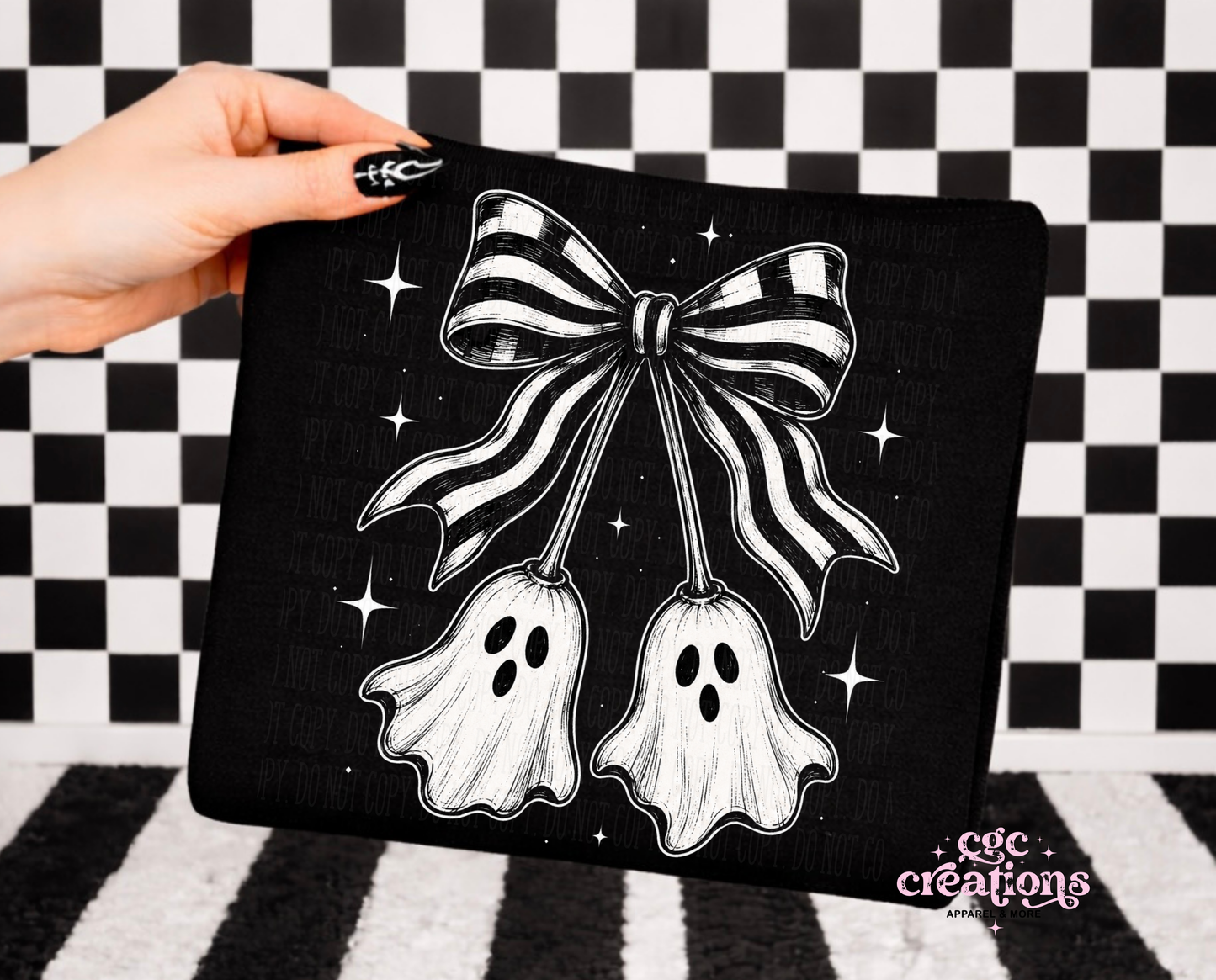 Ghostie Bow Apparel (t-shirt or crewneck sweatshirt or hoodie)