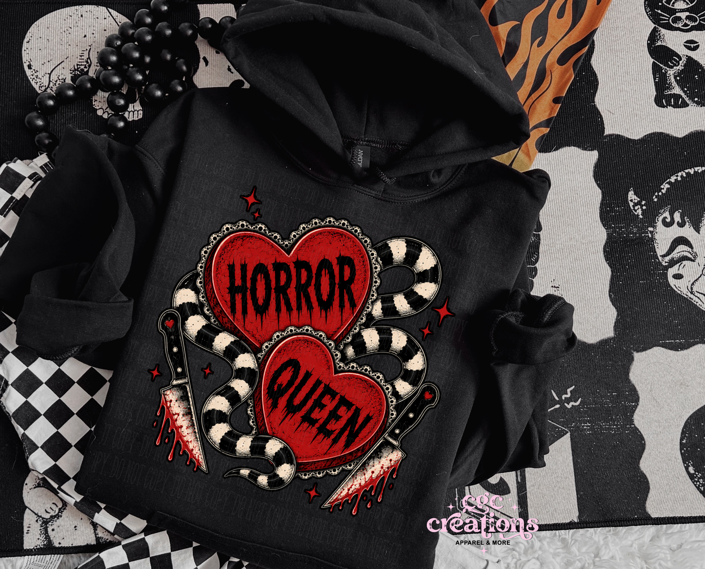 Horror Queen Apparel (t-shirt or crewneck sweatshirt or hoodie)