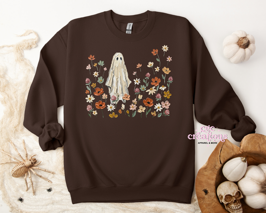 Floral Ghost Apparel(t-shirt or crewneck sweatshirt or hoodie)