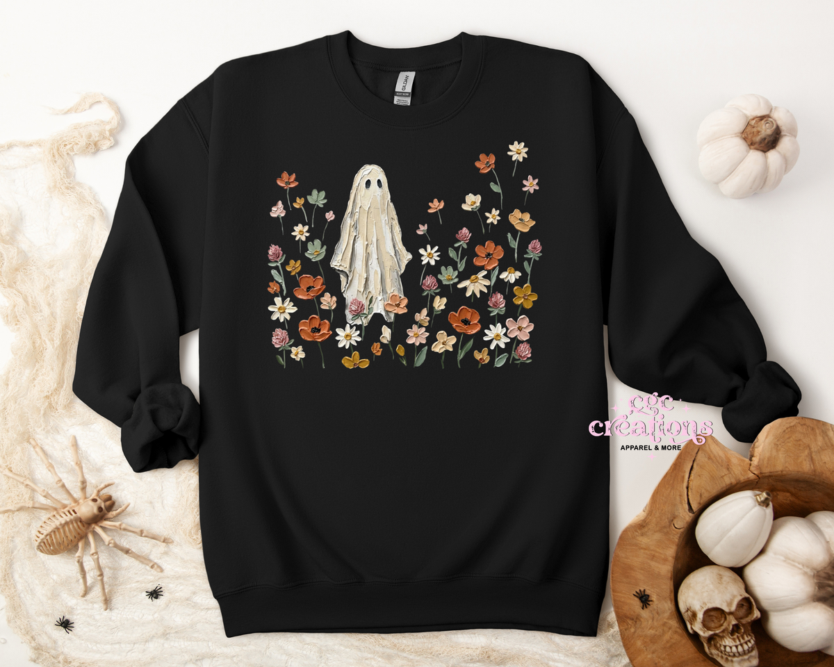 Floral Ghost Apparel(t-shirt or crewneck sweatshirt or hoodie)