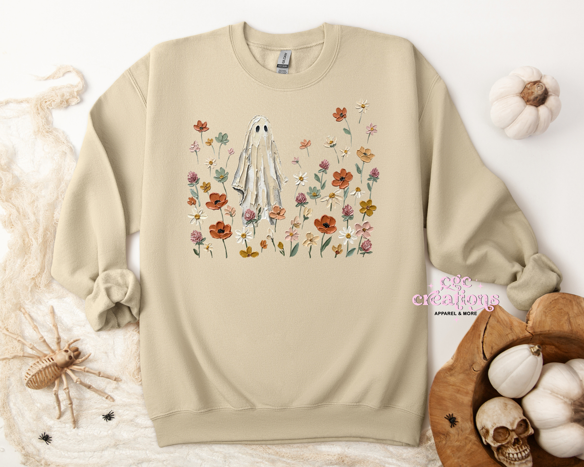 Floral Ghost Apparel(t-shirt or crewneck sweatshirt or hoodie)