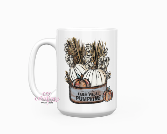 Farm Fresh Pumpkins 15oz Ceramic Coffee Mug