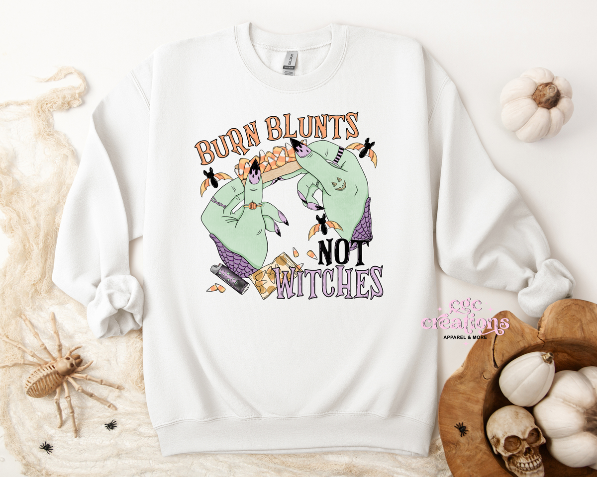Burn Blunts Not Witches Apparel(t-shirt or crewneck sweatshirt or hoodie)