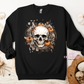 Floral Fall Skellie Apparel(t-shirt or crewneck sweatshirt or hoodie)