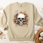 Floral Fall Skellie Apparel(t-shirt or crewneck sweatshirt or hoodie)