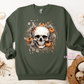 Floral Fall Skellie Apparel(t-shirt or crewneck sweatshirt or hoodie)
