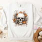 Floral Fall Skellie Apparel(t-shirt or crewneck sweatshirt or hoodie)
