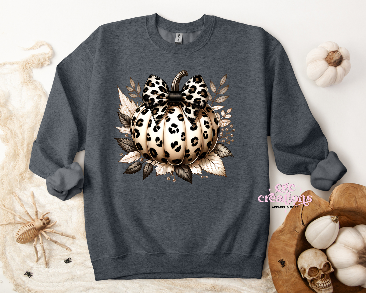 Leopard Pumpkin Apparel(t-shirt or crewneck sweatshirt or hoodie)