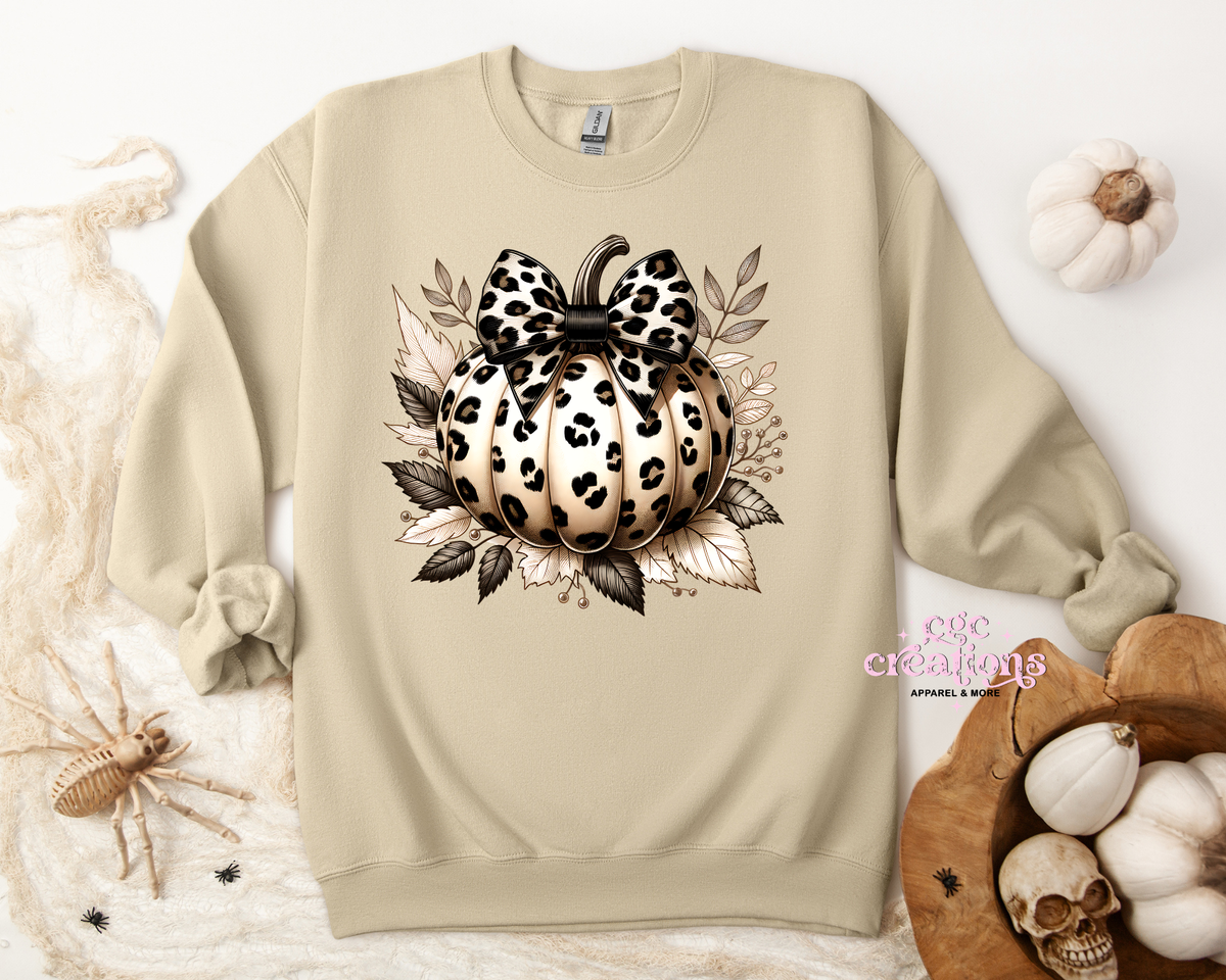 Leopard Pumpkin Apparel(t-shirt or crewneck sweatshirt or hoodie)