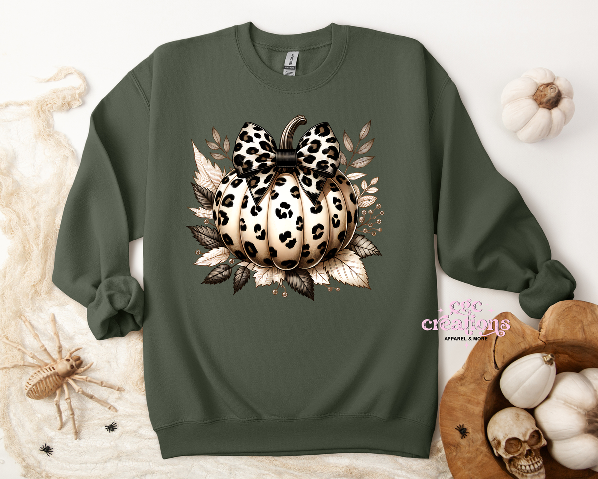 Leopard Pumpkin Apparel(t-shirt or crewneck sweatshirt or hoodie)