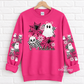 Pink Spooky Bows & Ghosts Halloween With Sleeves For Crewneck Sweatshirt And Hoodie ONLY Apparel(t-shirt or crewneck sweatshirt or hoodie)