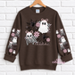 Pink Spooky Bows & Ghosts Halloween With Sleeves For Crewneck Sweatshirt And Hoodie ONLY Apparel(t-shirt or crewneck sweatshirt or hoodie)
