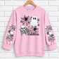 Pink Spooky Bows & Ghosts Halloween With Sleeves For Crewneck Sweatshirt And Hoodie ONLY Apparel(t-shirt or crewneck sweatshirt or hoodie)