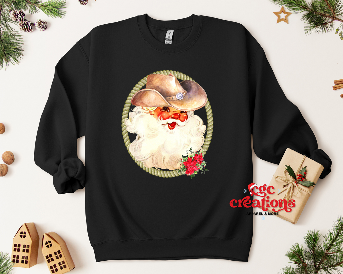Cowboy Santa Apparel(t-shirt or crewneck sweatshirt or hoodie)