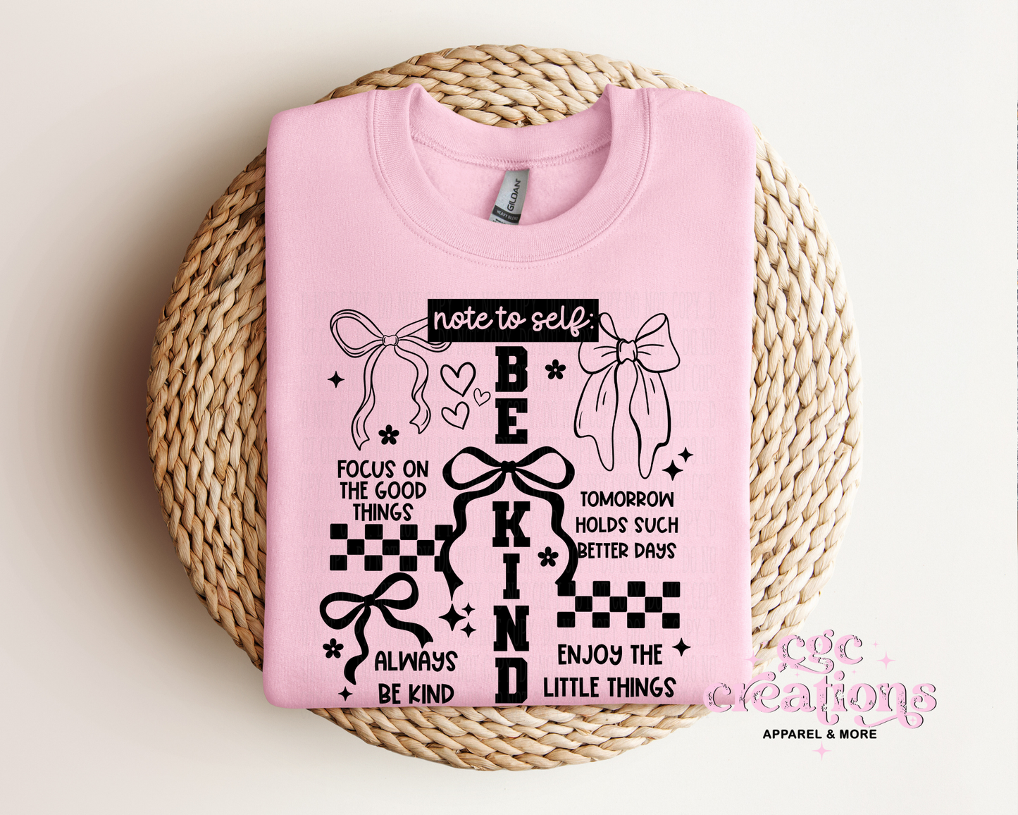 Note To Self Be Kind Crewneck Sweatshirt