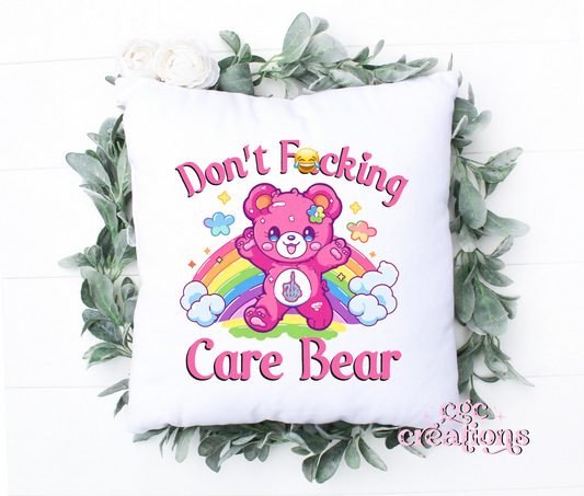 Don"t Fucking Care Bear Pillow