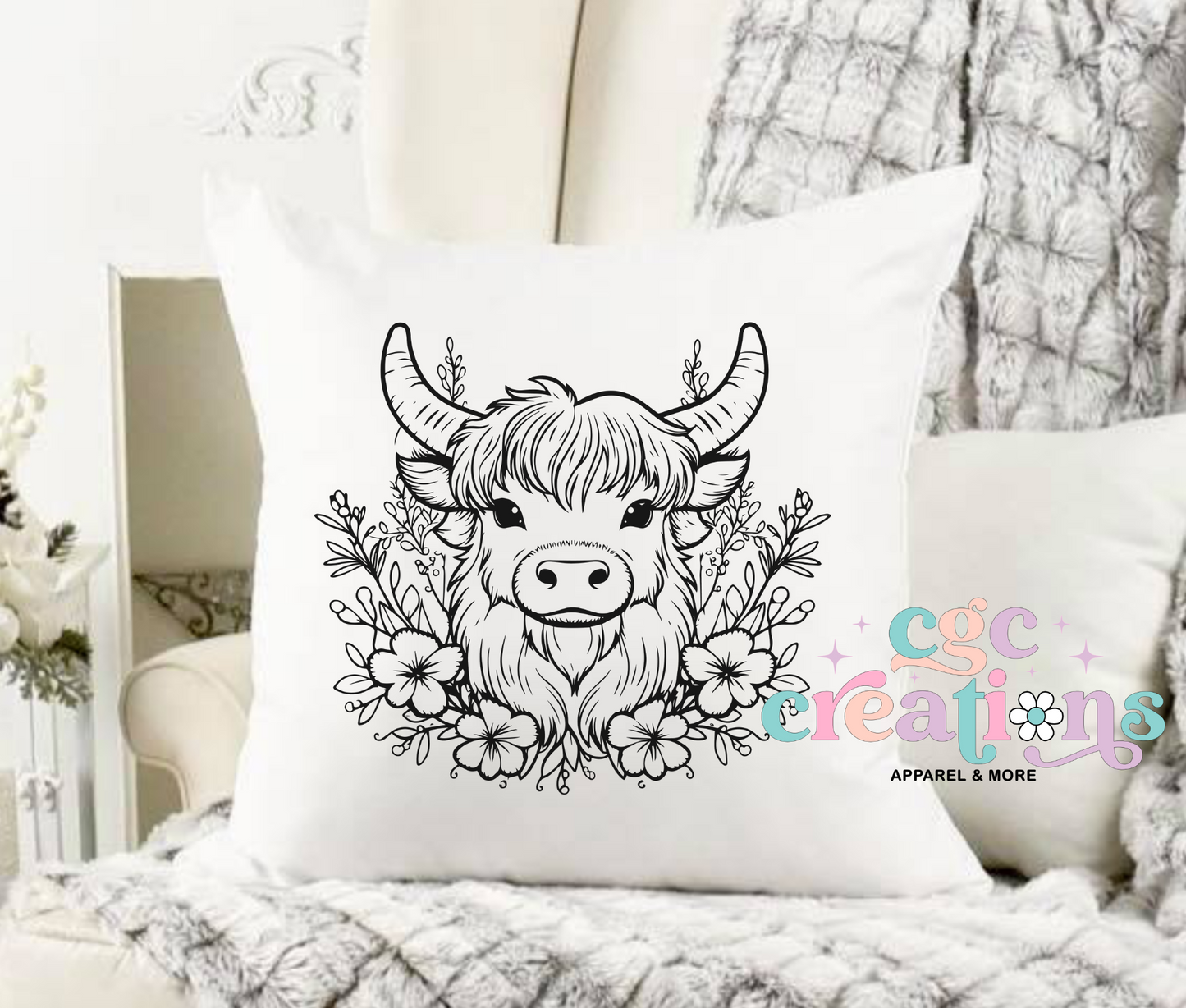 Daisy Cow Pillow