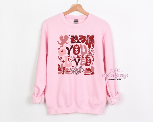 You Are Loved With Cupid Crewneck Sweatshirt