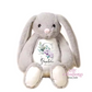 Personalized Floral Alphabet (Grey Letter) Plush Bunny