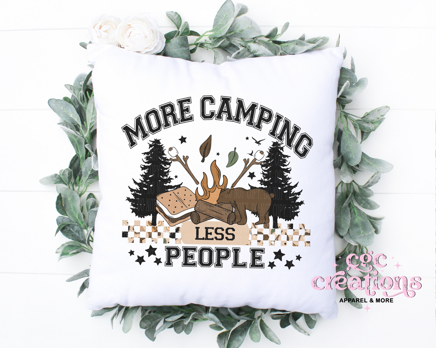 More Camping Less People Pillow