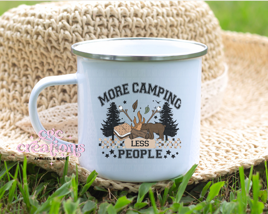 More Camping Less People Enamel Mug