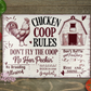 Chicken Coup Rules Glass Cutting Board