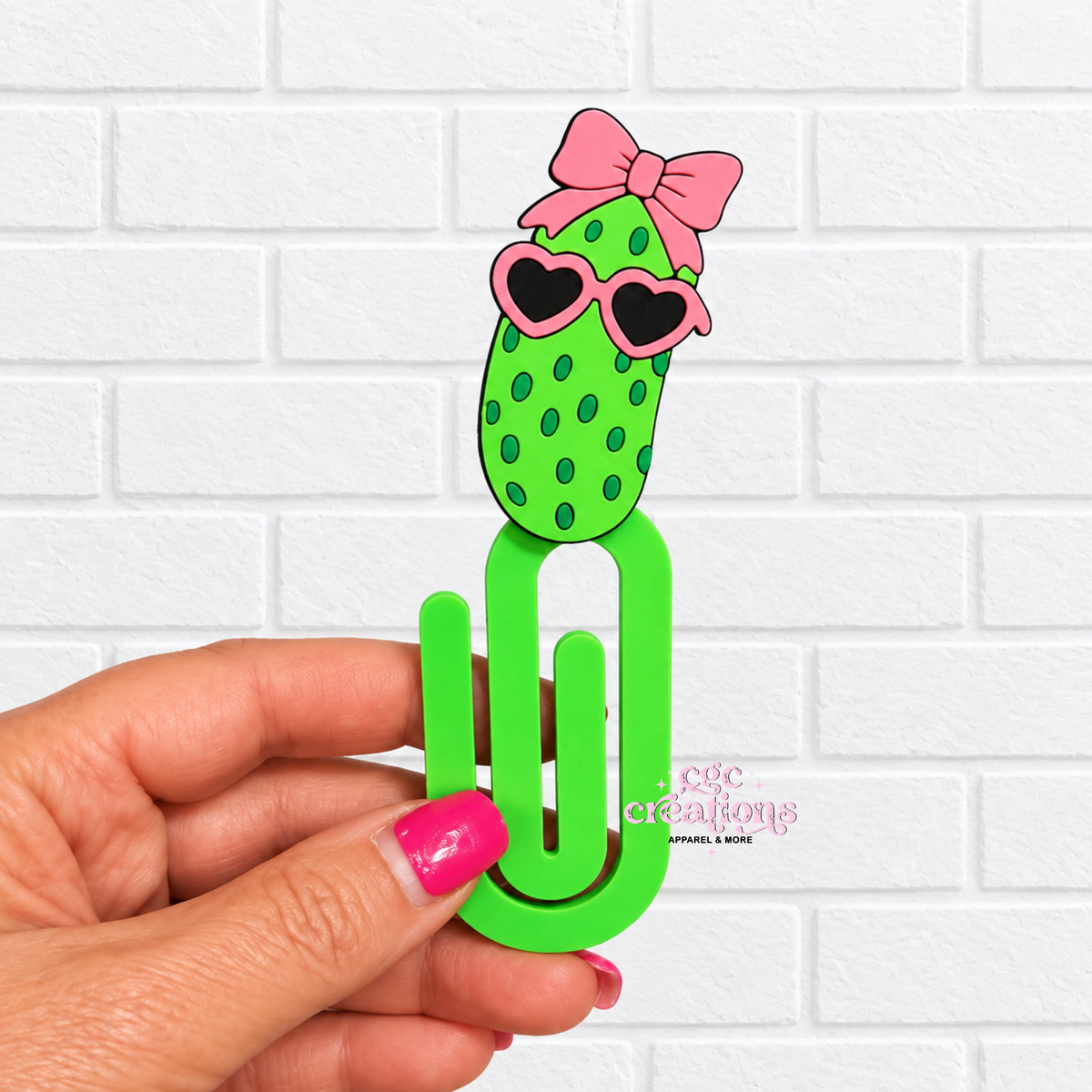 Cute Pickle 3D Bookmark