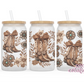 Floral Cowboy Boots 16oz Glass Cup With Lid
