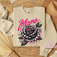 Mama Checkered Rose Crewneck Sweatshirt