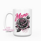 Mama Checkered Rose 15oz Coffee Mug