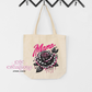 Mama Checkered Rose Canvas Tote Bag