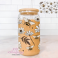 Daisies and Bees 16oz Glass Cup With Lid