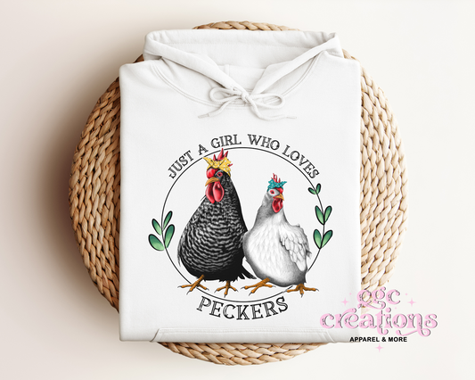 Just A Girl Who Loves Peckers Hoodie