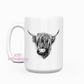 Highland Cow Sketch 15oz Ceramic Coffee Mug