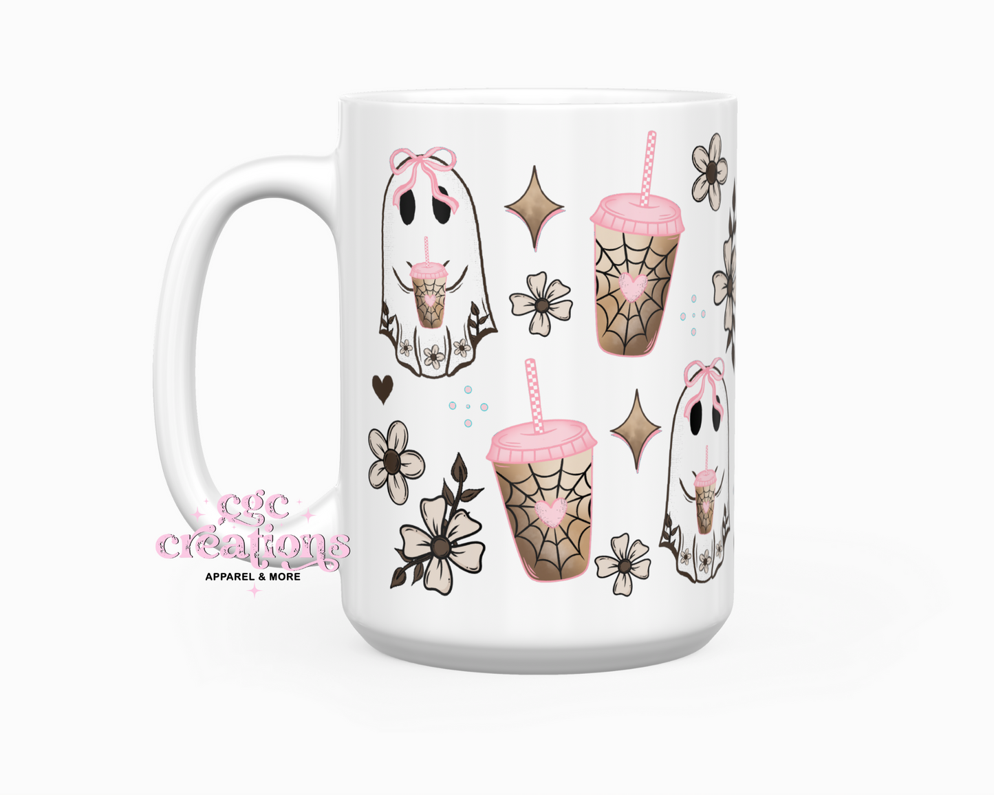 Cute Ghostie 15oz Ceramic Coffee Mug