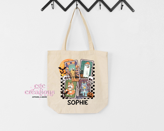 Personalized Blue Dog Tote Bag