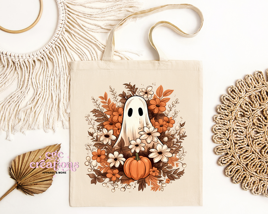 Floral Fall Ghost Tote Bag