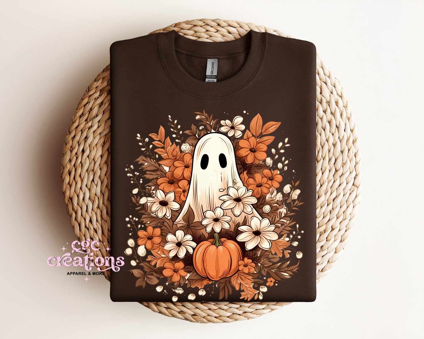 Floral Fall Ghost Crewneck Sweatshirt