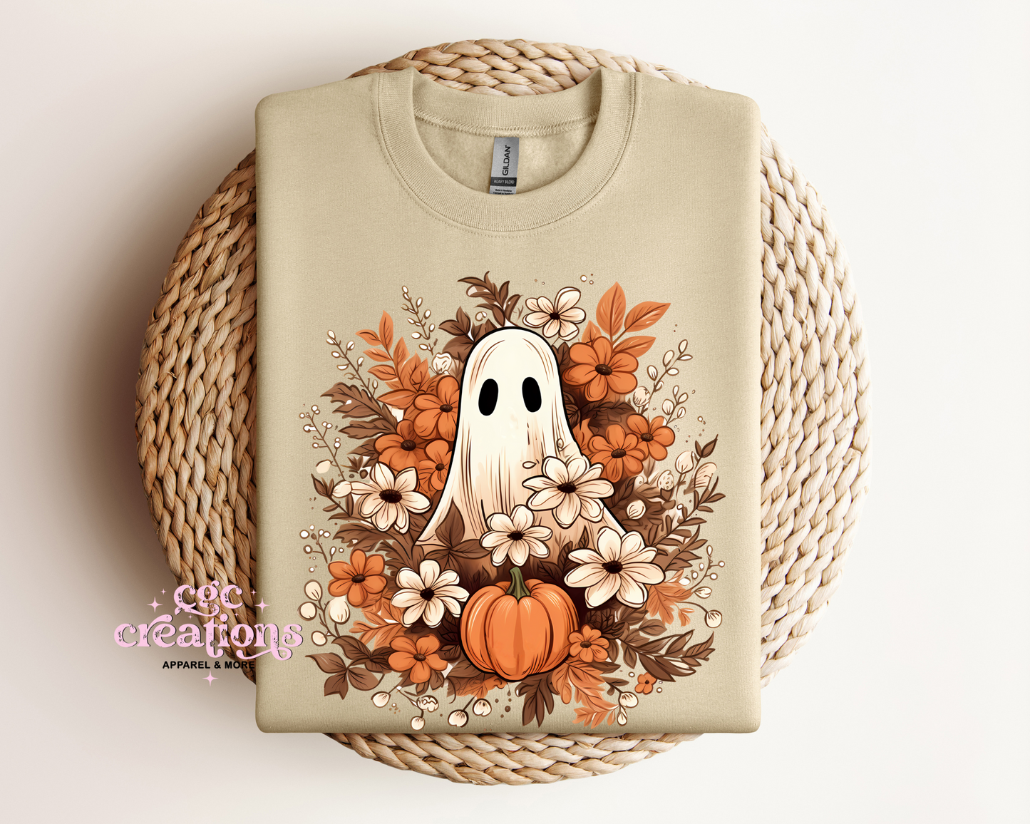 Floral Fall Ghost Crewneck Sweatshirt