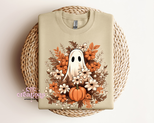 Floral Fall Ghost Crewneck Sweatshirt