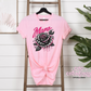 Mama Checkered Rose T-Shirt