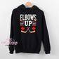 Elbows Up - Hockey Stick Version (DISTRESSED FONT) Hoodie