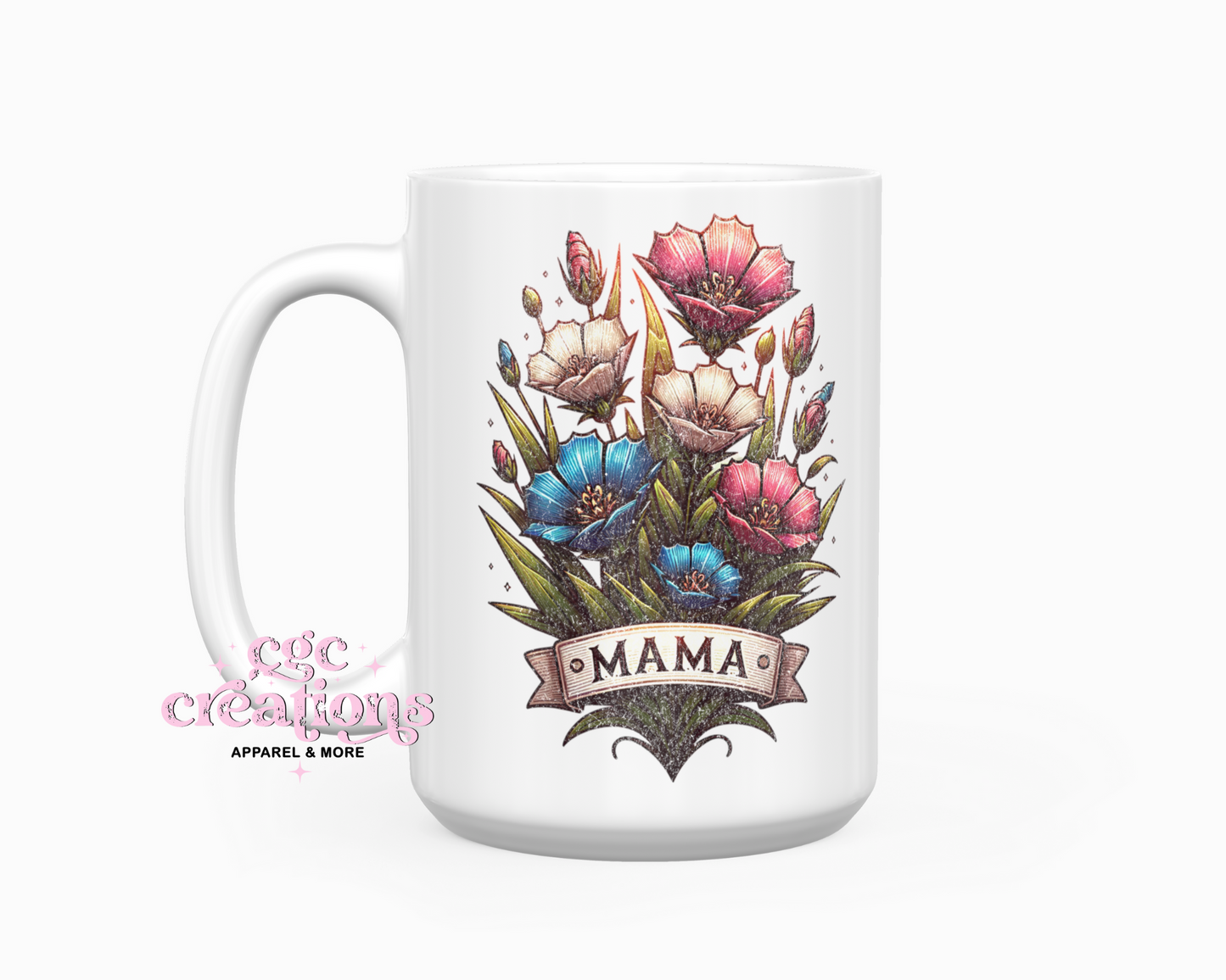 Mama floral #1 15oz Coffee Mug