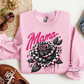 Mama Checkered Rose Crewneck Sweatshirt