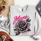 Mama Checkered Rose Crewneck Sweatshirt