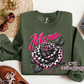 Mama Checkered Rose Crewneck Sweatshirt